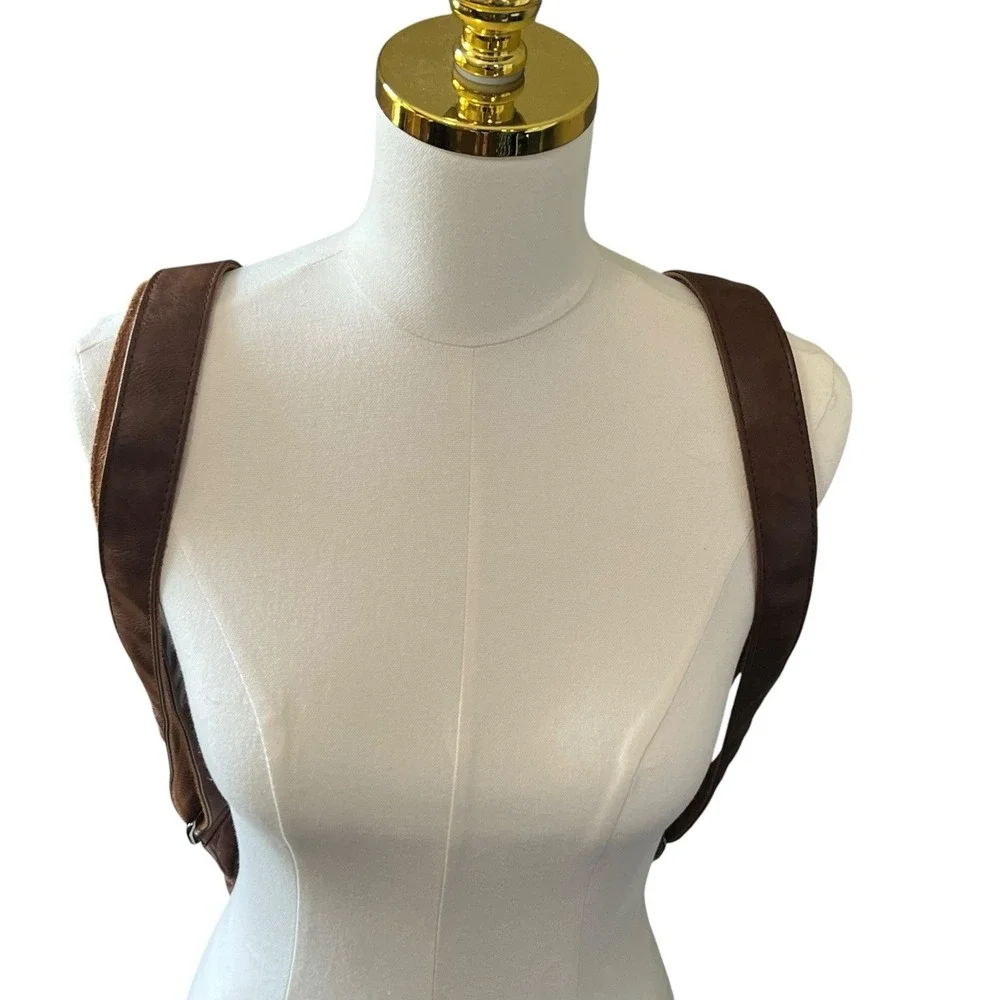 LXY Vegan Leather Backpack Vintage Style Bookbag Unisex